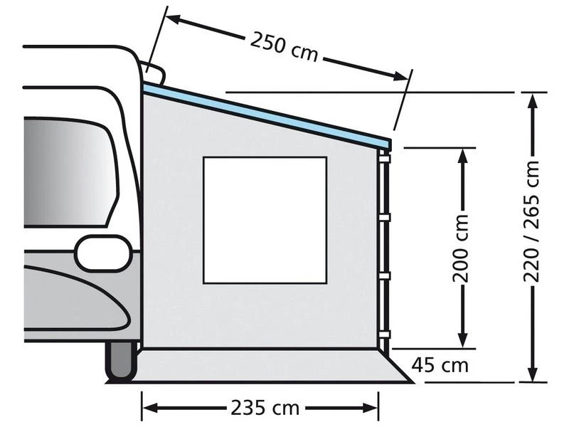 Eurotrail Zijwand Cassetteluifel Zonder Raam 220 2 Eurotrail Zijwand Cassetteluifel Zonder Raam 220 - Afbeelding 2