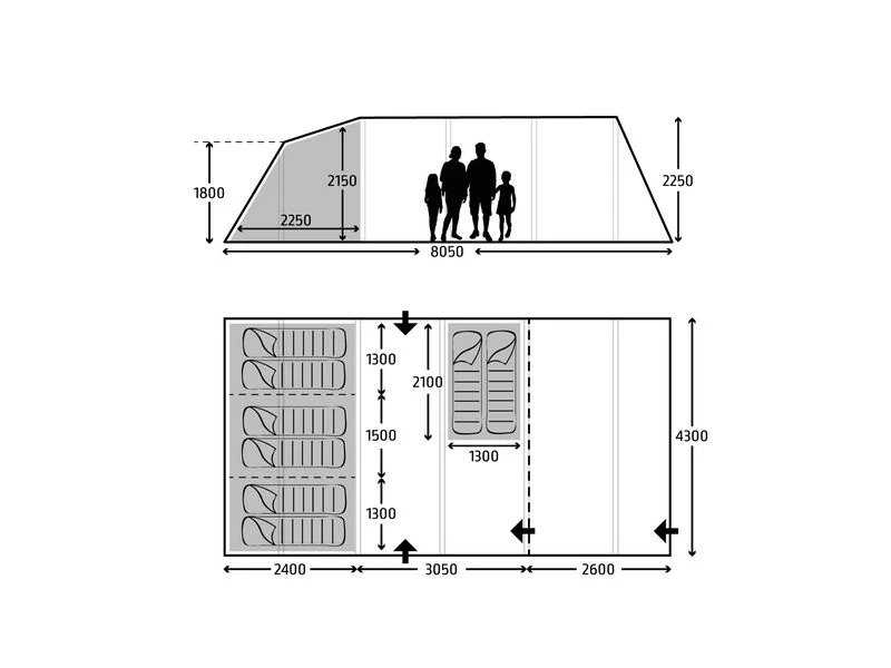 Kampa Opblaasbare Tent Studland 8 Air 2 Kampa Opblaasbare Tent Studland 8 Air - Afbeelding 2