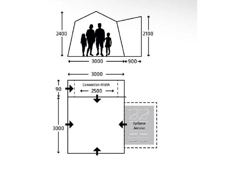 Kampa Opblaasbare Camper-bus Tent Cross Air Tc 4 Kampa Opblaasbare Camper-bus Tent Cross Air Tc - Afbeelding 4