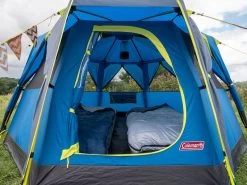Coleman Familie Tent Octago Blue-lime -Camp Terrain Nest Verkoop 65 3 coleman familie tent octago blue lime 2000035194