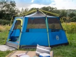 Coleman Familie Tent Octago Blue-lime -Camp Terrain Nest Verkoop 65 5 coleman familie tent octago blue lime 2000035194