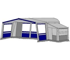 Te Velde Voortent De Vaart Lux 310 Cm. Blauw -Camp Terrain Nest Verkoop te velde voortenten met uitbouw en luifel de vaart lux blauw8